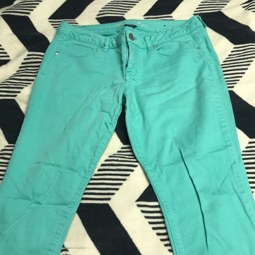 American Eagle Mint Skinny Jeans